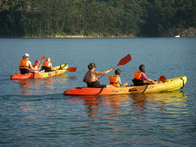  Sharing a kayak with the kids 